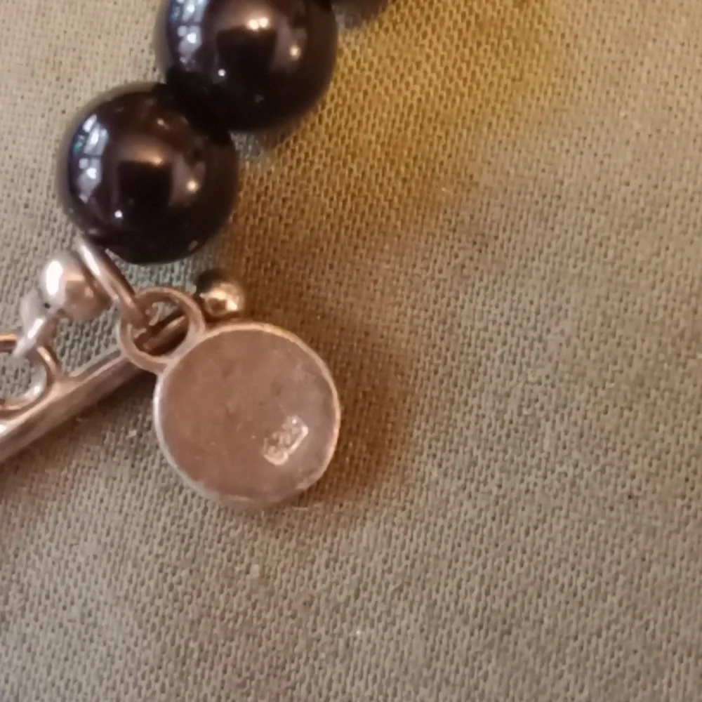 Sterling Silver Onyx Necklace #821 - Picture 4 of 6